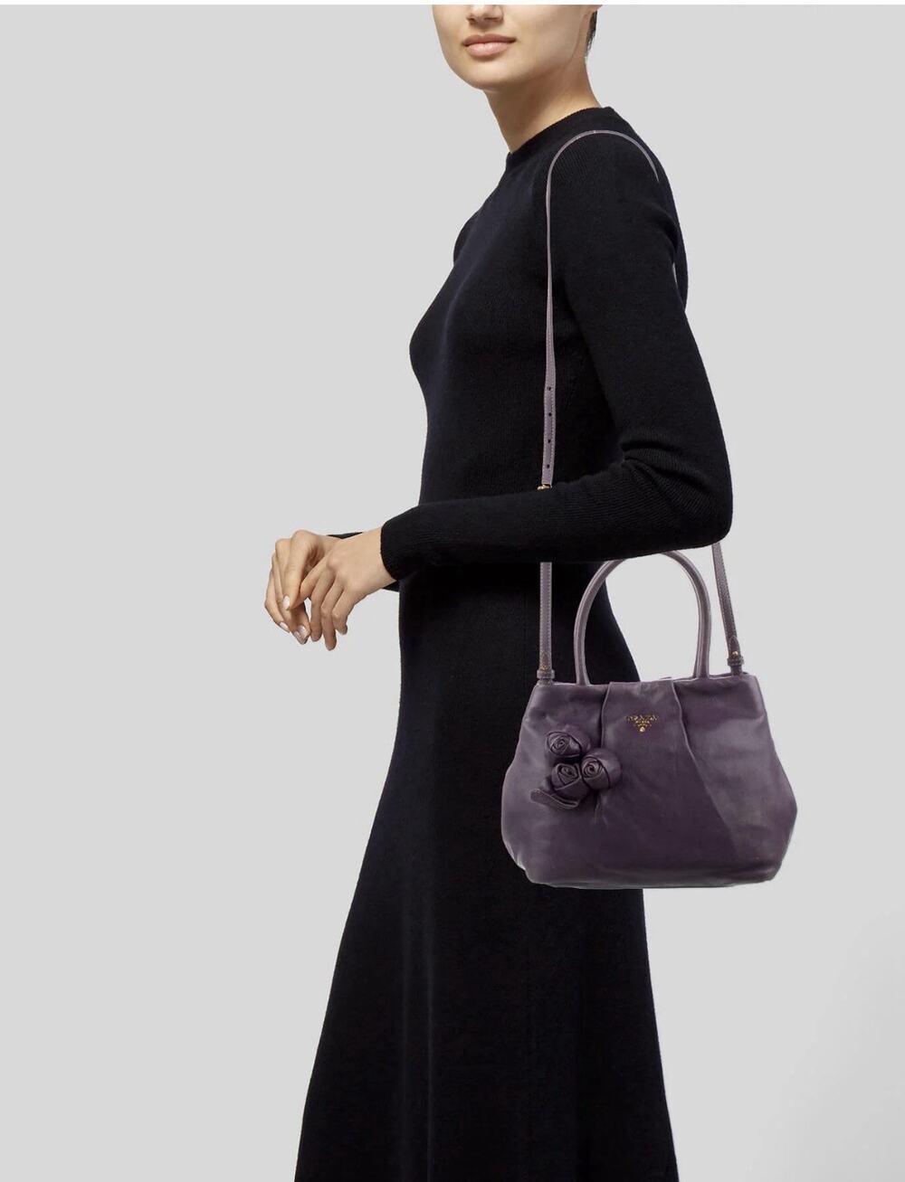Prada nappa rose top handle crossbody bag (800
